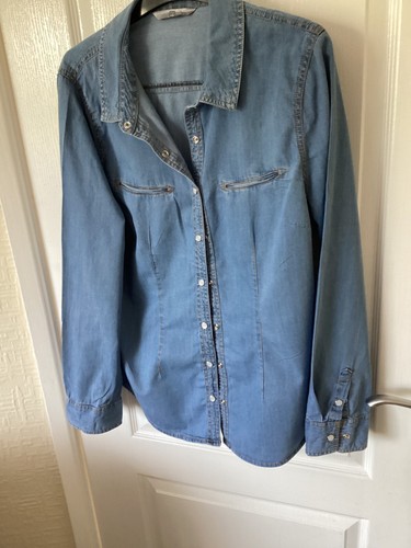 Tu Blue Denim Shirt Size 16 | eBay