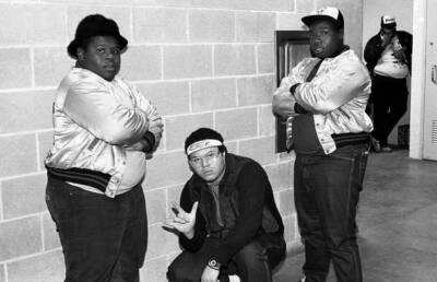 Buffy Markie Dee And Kool Rock Ski From The Fat Boys Poses 1984 OLD PHOTO
