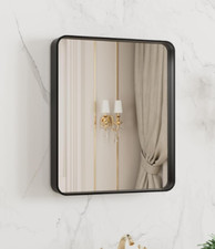 LOAAO 20"X16" BLACK METAL FRAMED BATHROOM MIRROR B5040 