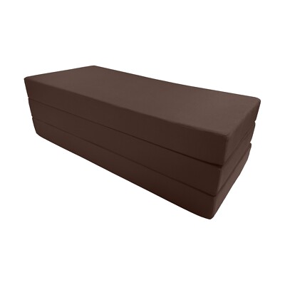 Brown Queen Trifold Foam Bed, Shikibuton, Sleeper Foldable Mattress 6 x 60 x 80