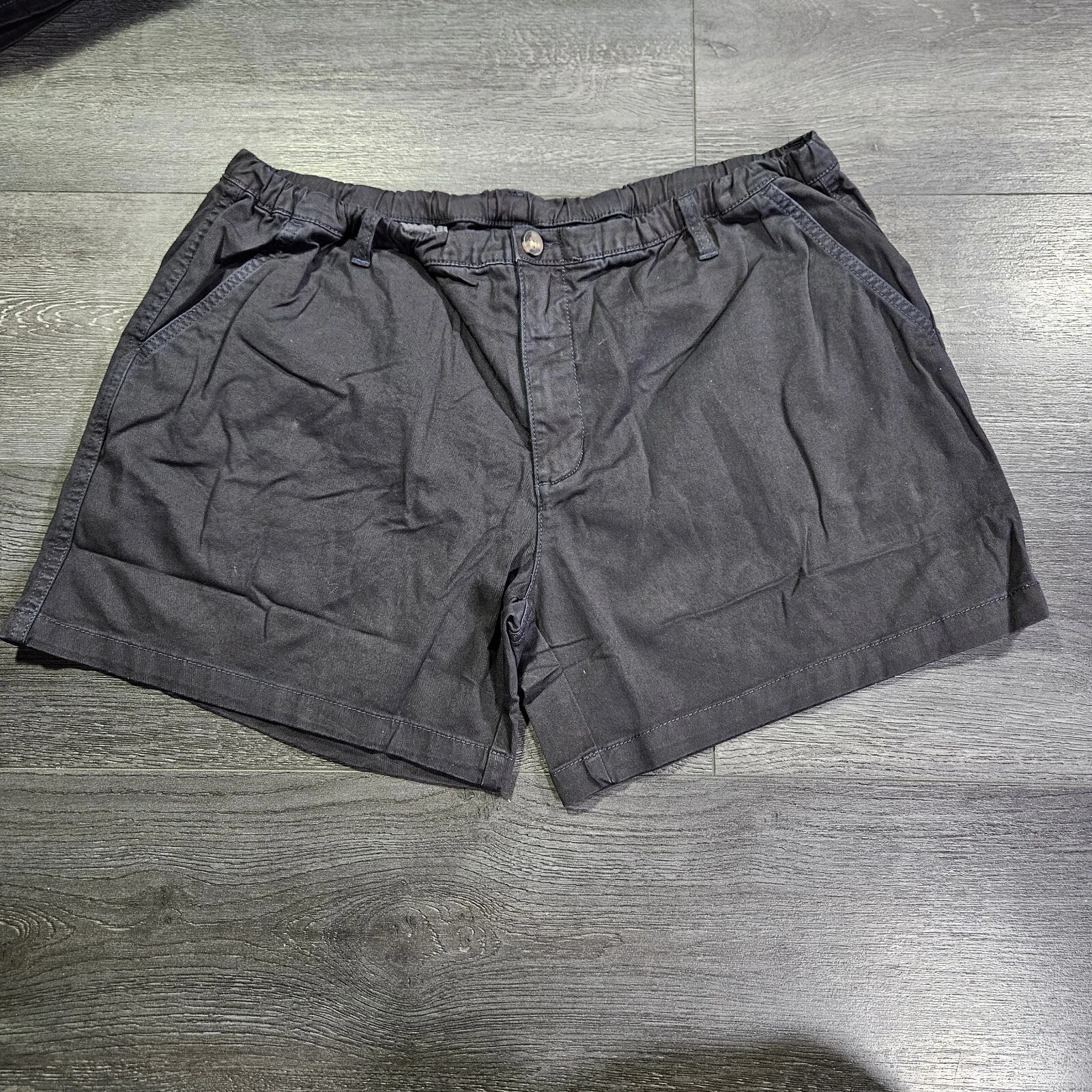 Bear Bottom Shorts Mens XL Navy Blue Elastic Waist 5.5" Comfort Stretch Chino