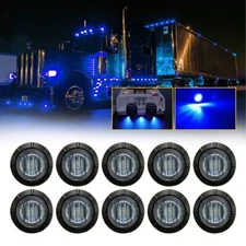 20x Smoked Amber 3/4" Bullet Round LED Side Marker Lights for Trailer Truck RV