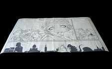 Ikea Asa Ekstrom 2008 Black White Manga Fabric Panel 31.5"x61.5" Hard To Find