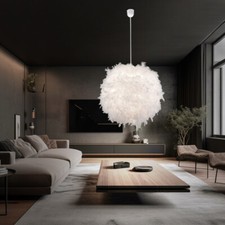 Pendelleuchte Federkugel Ø 30CM ohne flammig, E27 Federn Pendel Lampe Moderne