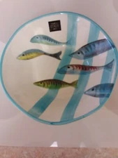 Hand Made in Italy Effetti 10" Serving Bowl, Fish Design