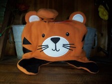 WONDER NATION BOYS FLEECED LINES TIGER THEME HAT AND MITTEN SET ONE SIZE ORANGE