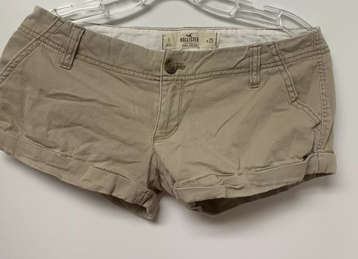 Women s Hollister Social Stretch Shorts 1 W 25 Tan eBay