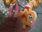 Vintage Blow Mold Teddy Bear Santa Hat Christmas String Lights 1994 1 Sets of 10 — photo 2