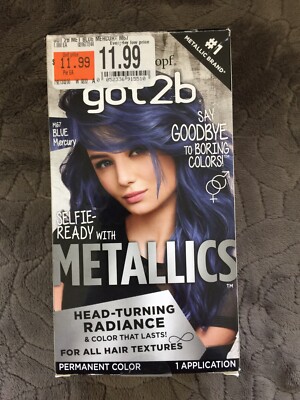New Got2b Metallic Permanent Hair Color, M67 Blue Mercury
