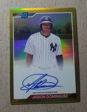 2020 Bowman Heritage Chrome Gold Refractor Jasson Dominguez Auto /50 Yankees