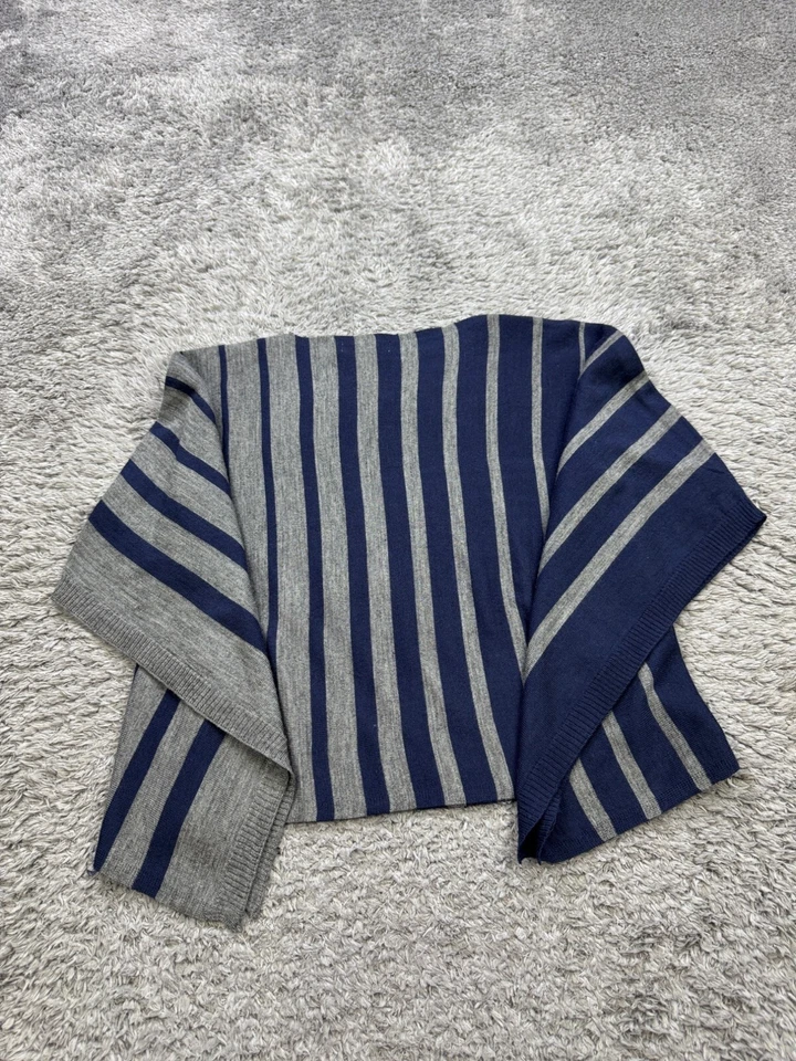 Poncho cárdigan drapeado a rayas pequeño de gran tamaño suéter para mujer Ya Los Angeles Foto 2 de 4