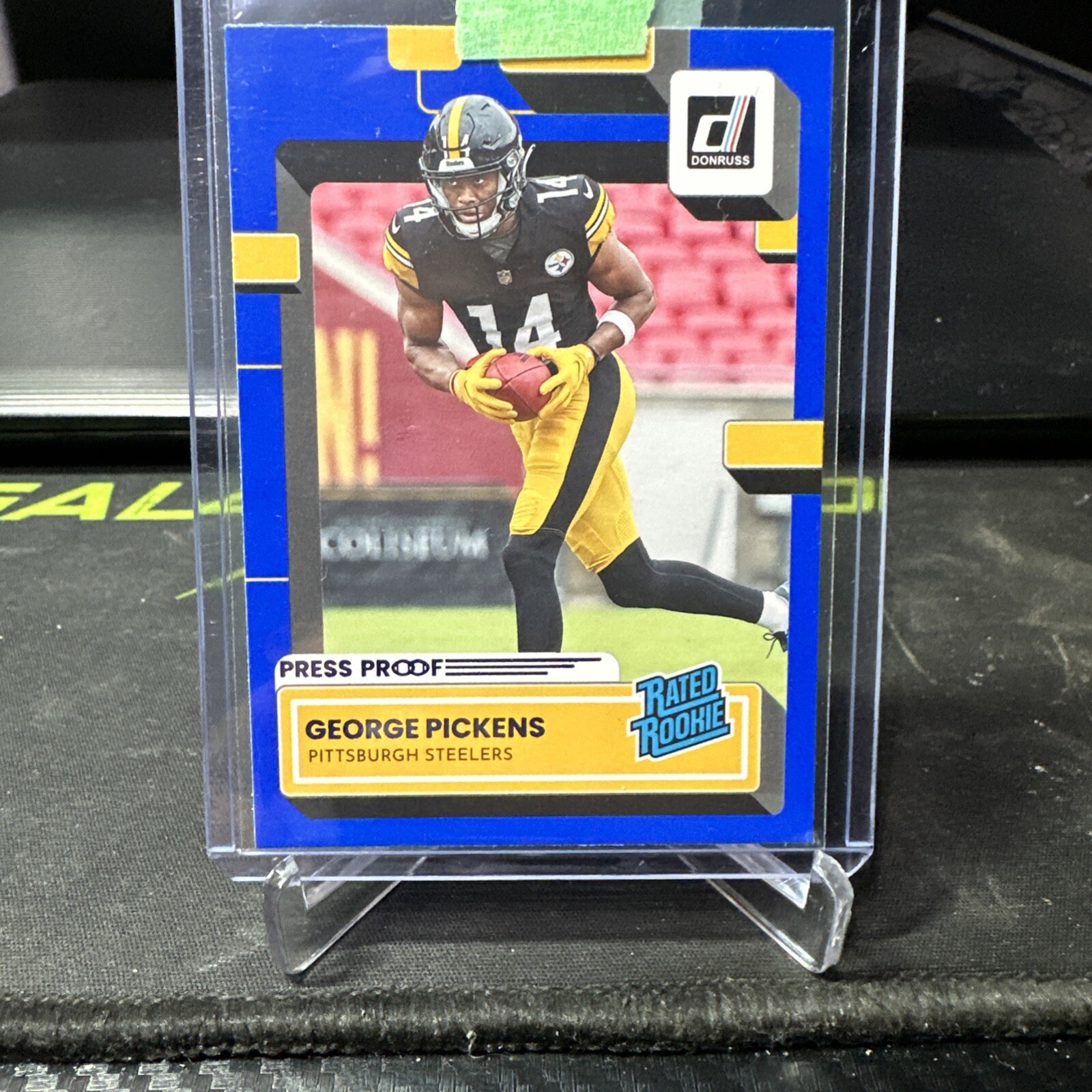 2022 Panini Donruss Rated Rookie Press Proof Blue #323 George Pickens (RC)