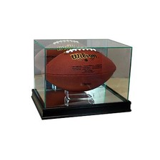 New Real Glass Rectangle Football Display Case Black Sport Molding FREE SHIPPING