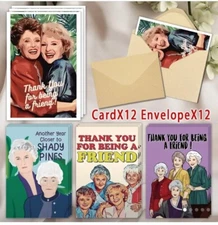 Bulk Golden Girls Set Of 12 Cards + Envelopes Birthday Friends Funny 4x6