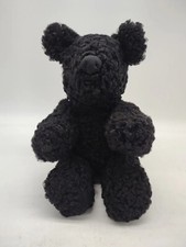 Vtg Handmade Black Teddy Bear Curly Fur Coat Jointed Stuffed Plush Soft Animal