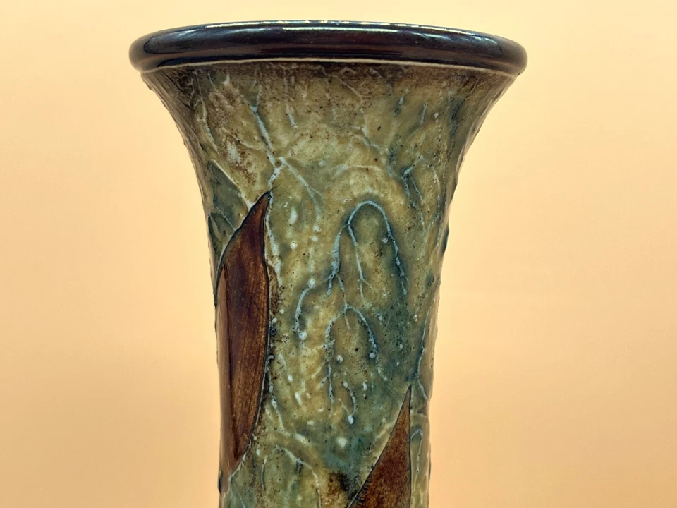 Large antique Royal Doulton Autumn Leaves / Leaf Foliage vase. 32cm. 1677.  LB. - Image 4 of 4