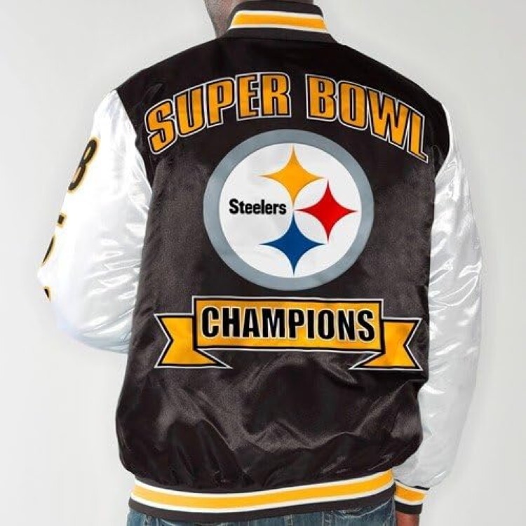 Pittsburgh Steelers NFL Super Bowl Commemorative Satin Jacket (L