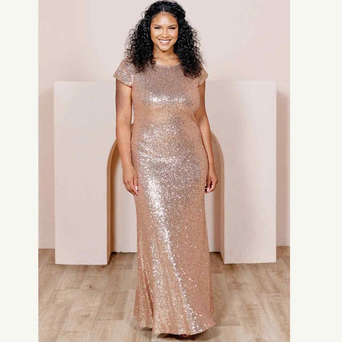 revelry rose gold sequin dress Revelry Hazel Sequin Dress Sleeveless Rose Gold Sz 0 READ DESCRIPTION