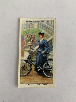 players cigarette cards cycling 1939 John Player's Cigarettes CYCLING #25 LADY CYCLIST, 1896 Rare & Vintage  !
