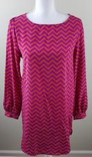 Everly Anthropologie Women's Chevron Dress Pink Orange Size S