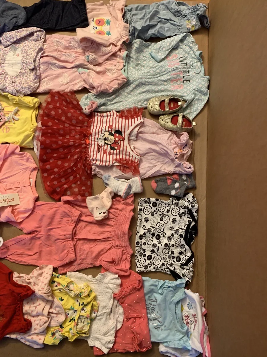 Huge Lot of 46 Baby Girl's Clothes Size 3-6 Months Pants, Shirts, PJ's &  More A4