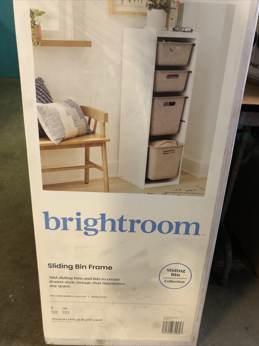 Brightroom Tall Sliding Bin Storage White