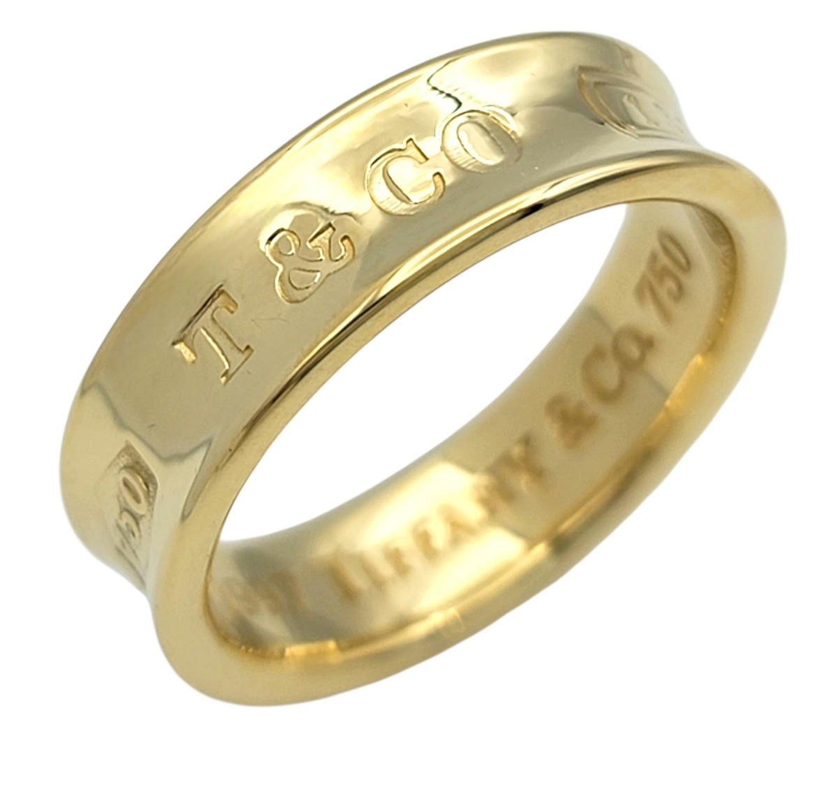 Tiffany & Co. 1837 Contoured 6mm Band Ring in 18 Karat Yellow Gold
