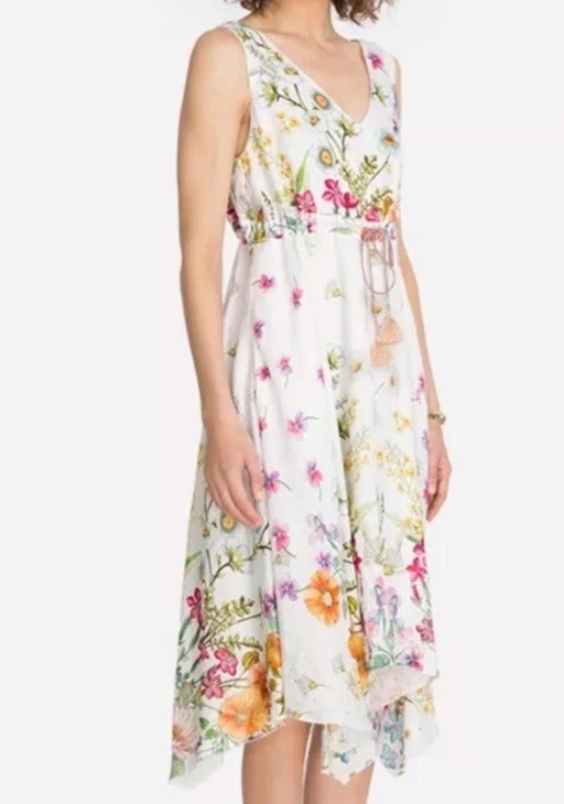 Vestido de lino Johnny Was Flaria sin mangas estampado floral - Talla: XL Foto 3 de 4