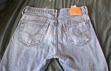 Levi's 505 Men s Straight Leg Light Wash Blue Denim Jeans Distressed
