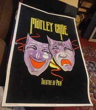 Super Rare! 1985 Original Motley Crue Theater Of Pain Blacklight Poster L@@K!!!