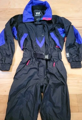 Helly Hansen Ski Suit One Piece Snowsuit Snow Bib Waterproof Mens Small Retro