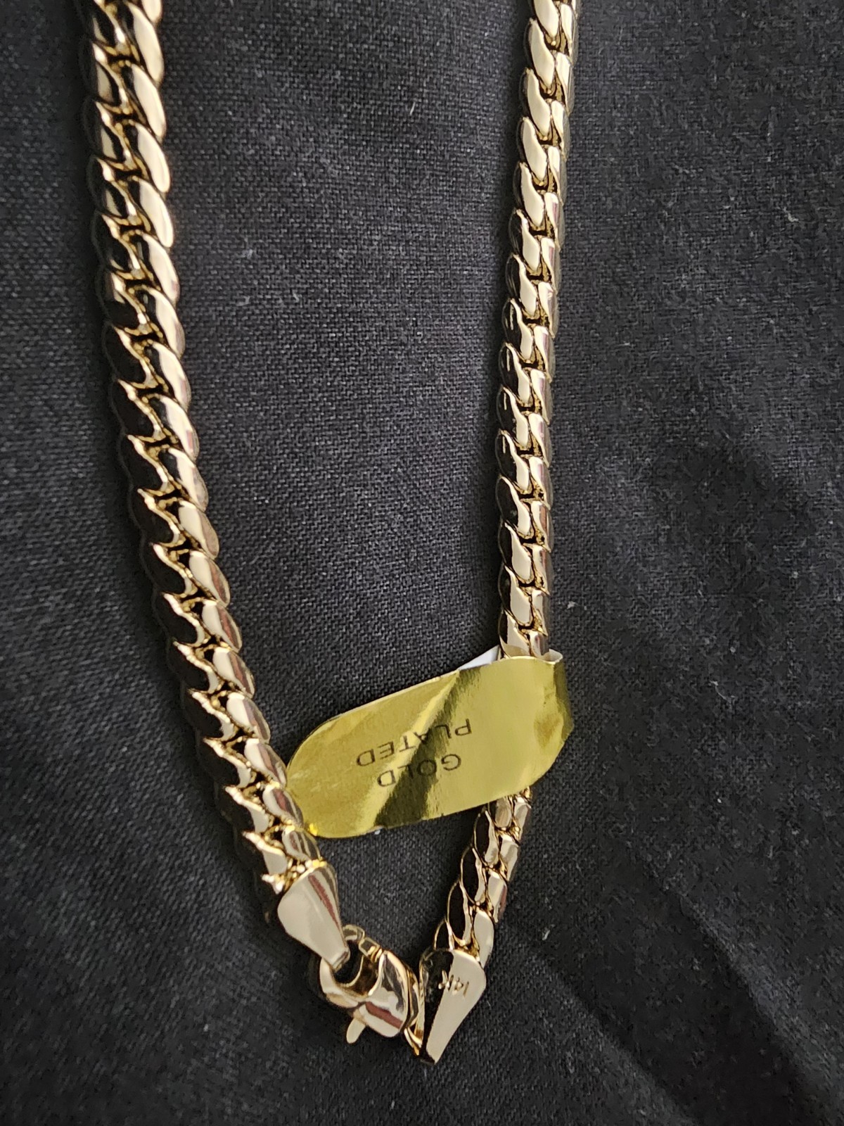 24inch/4.6mm 14k Gold Plated over brass- tight Miami Cuban Link Chain Necklace image 3