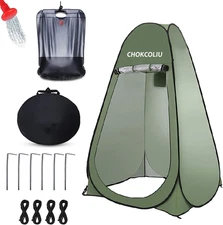 Pop-Up Shower Tent & 20L Solar Shower Bag Combo - Waterproof Camping Privacy She