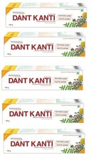 Patanjali Dant Kanti Toothpaste Pack of 5 - 100g each HERBAL FREE SHIP