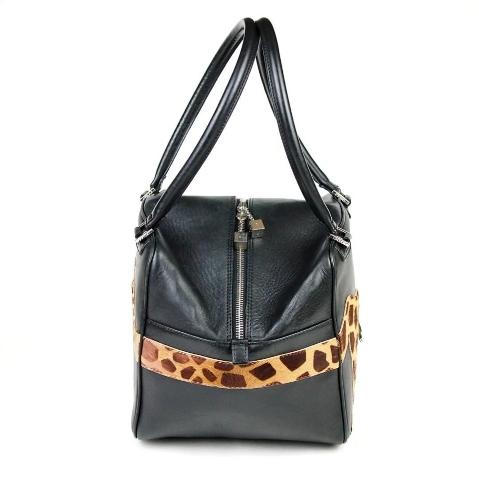 GILLI Borsa a mano vintage in pelle a forma di cubo Italia 20,5x20x20 cm con manico - Immagine 2 di 4