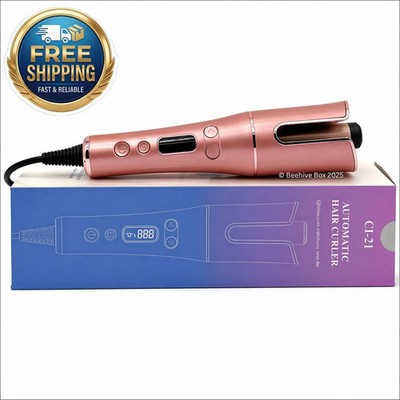 Automatic Hair Curler with LCD Display   1  Rotating Barrel, 4 Heat Settings, 3