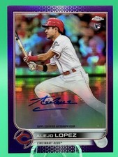 2022 Topps Chrome Rookie Auto Purple Refractors #RAAL Alejo Lopez Serial #/250