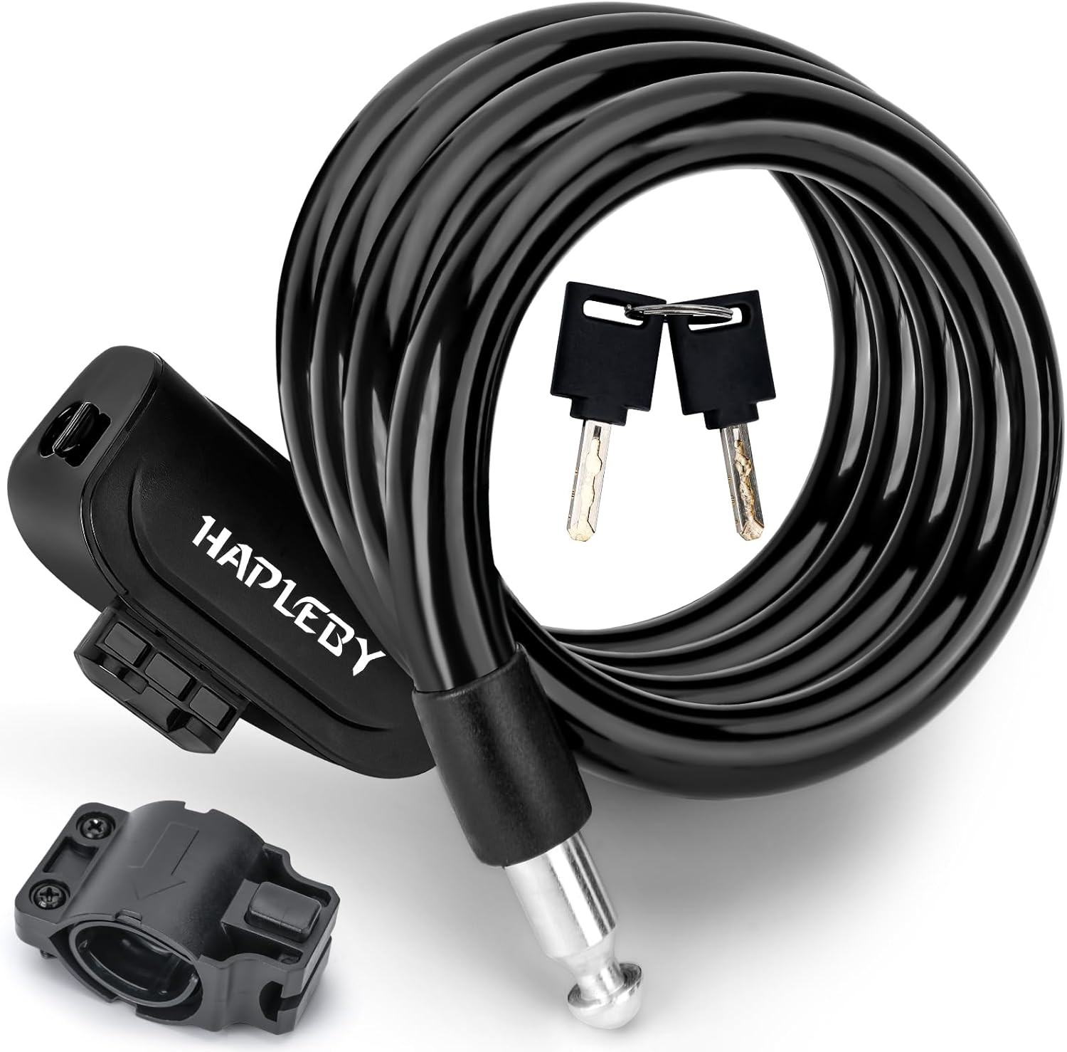 Hapleby Premium Bike Lock with 2Pcs Keys, Professional Bike Cable Lock of 4 Feet