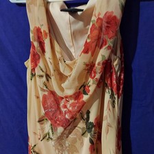 vintage connected apparel evening floral dress with sequins and cowl neck