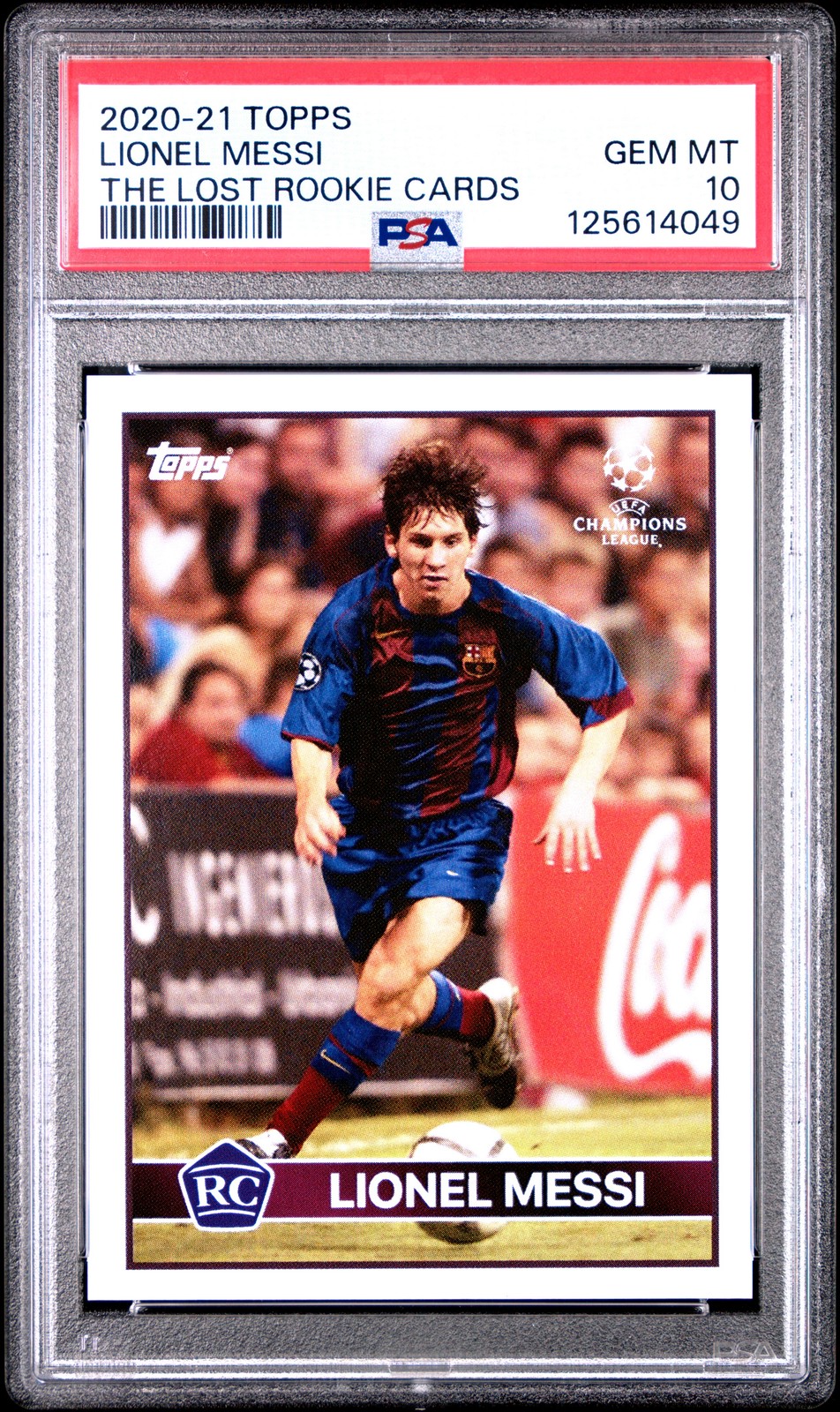 2020 TOPPS THE LOST ROOKIE CARDS LIONEL MESSI PSA 10 view 1