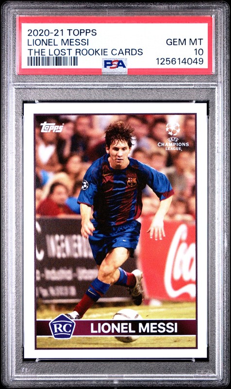2020 TOPPS THE LOST ROOKIE CARDS LIONEL MESSI PSA 10