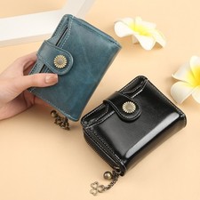 PU Leather Women's Wallet Compact Card Holder New Short Purse  Girls Gifts