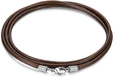 Leather Necklace Cord with Clasp 16Inch to 24Inch Braided Rope Necklace for Men