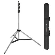 Flashpoint Pro Heavy-Duty Air-Cushioned Light Stand Chrome, 7.2' 