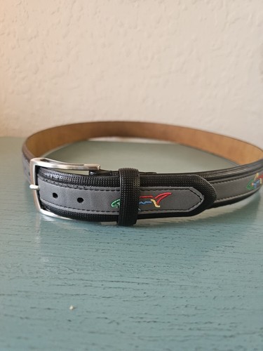 Greg Norman Golf Genuine Leather Shark Logo Belt Men's Size 38 - Picture 5 of 14