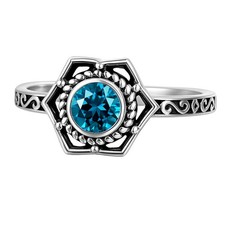 London Blue Topaz 925 Sterling Silver Ring s.6 Jewelry R-1744