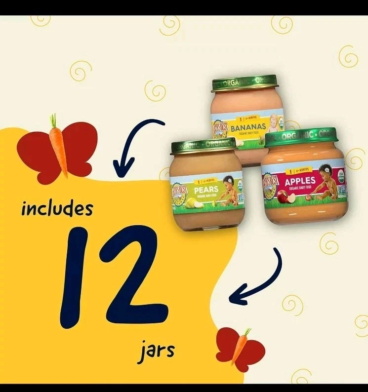Earth's Best frascos de comida orgánica para bebés, puré de frutas etapa 1 para bebés de 4 meses Foto 4 de 4