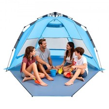 Beach Tent Sun Shelter for 4 Person, Pop Up Beach Tent UPF 50 Protection, P...