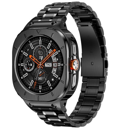 BAITEYOU Stainless Steel Band for Galaxy Watch 7 8 Ultra 47mm, Black
