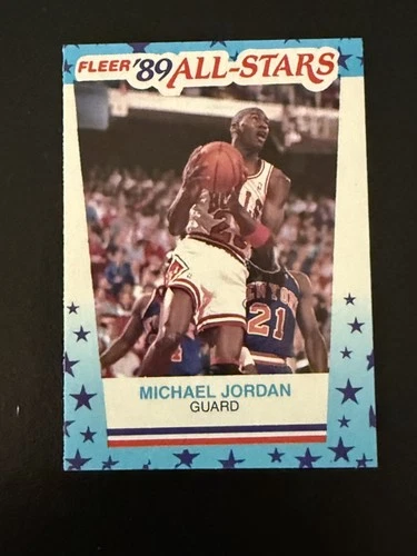 1989-90 Fleer - All-Stars Stickers Michael Jordan #3, Rare!!! Super Hot MJ card